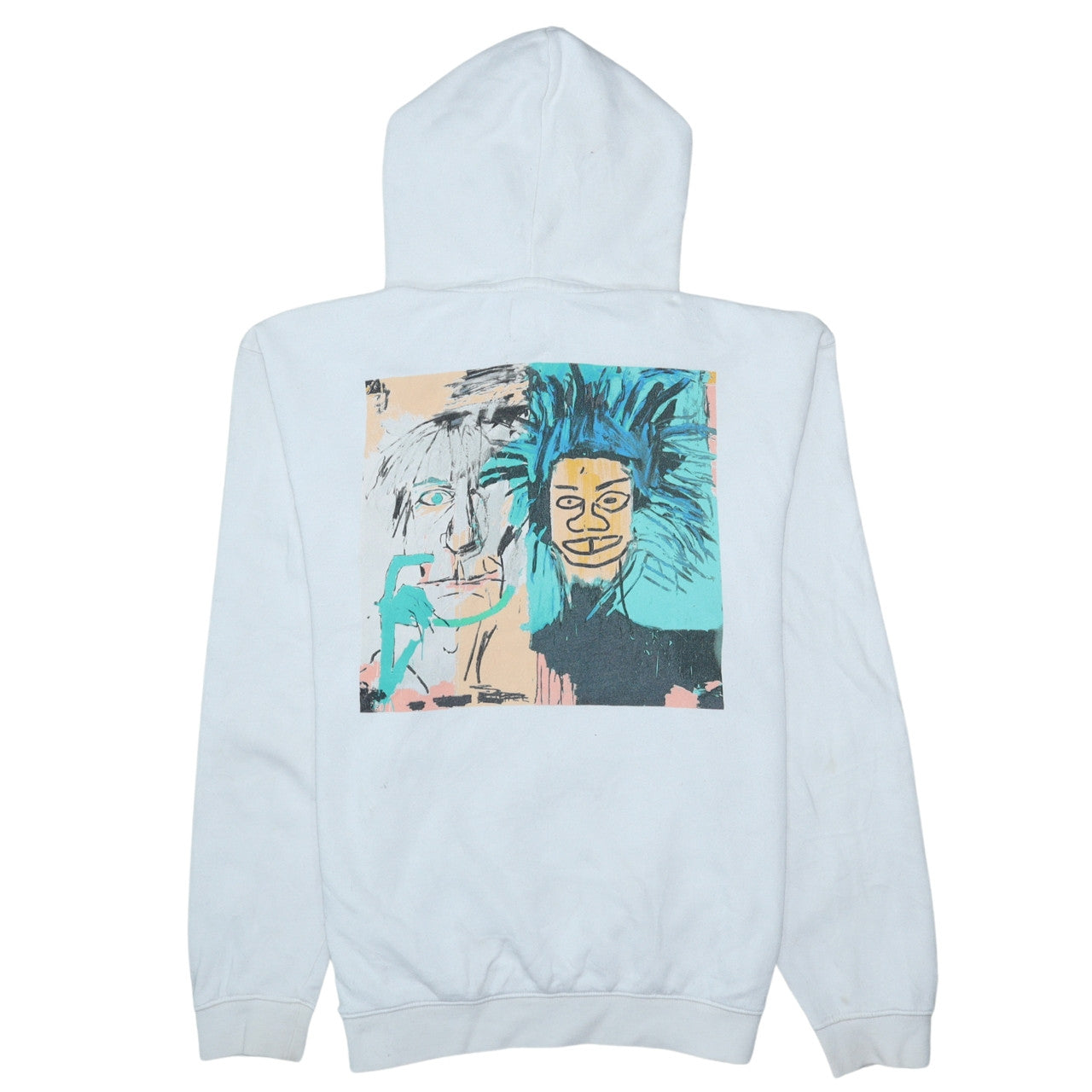 GAP Men’s White Basquiat Pullover Hoodie M Art Graphic Print