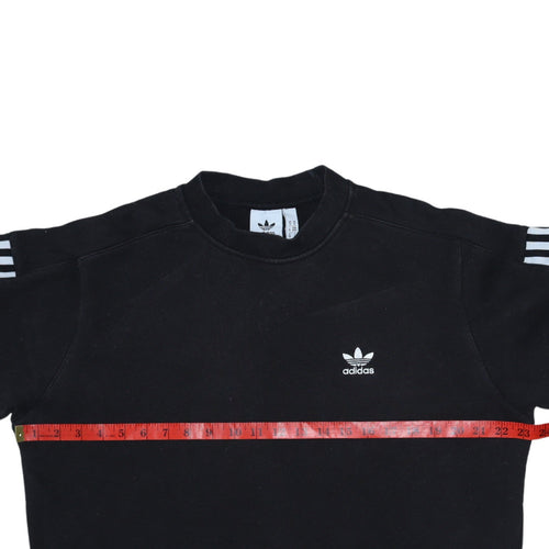 Adidas Mens Black Crew Neck Pullover Sweatshirt Size M