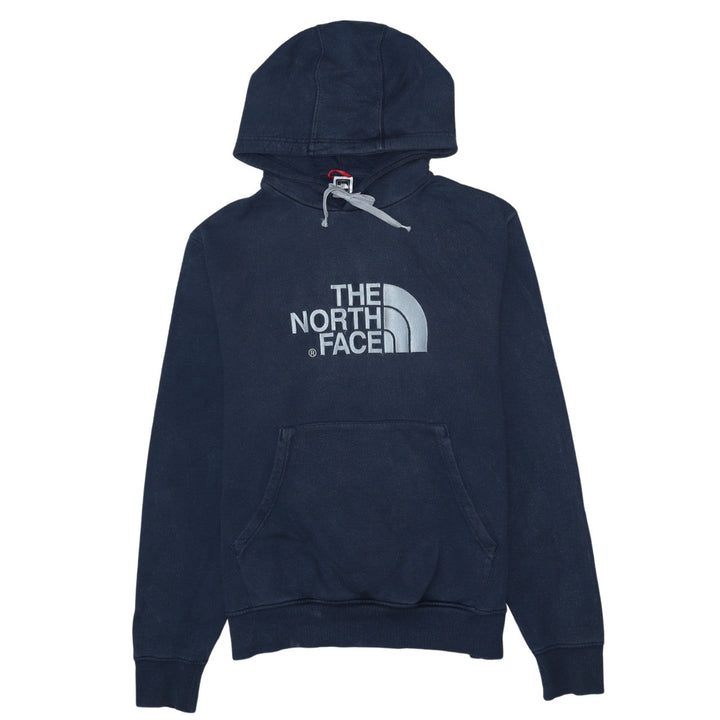 The North Face Men's Blue Pullover Hoodie L Logo Cotton Fleece
