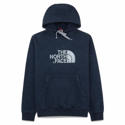 The North Face Men's Blue Pullover Hoodie L Logo Cotton Fleece