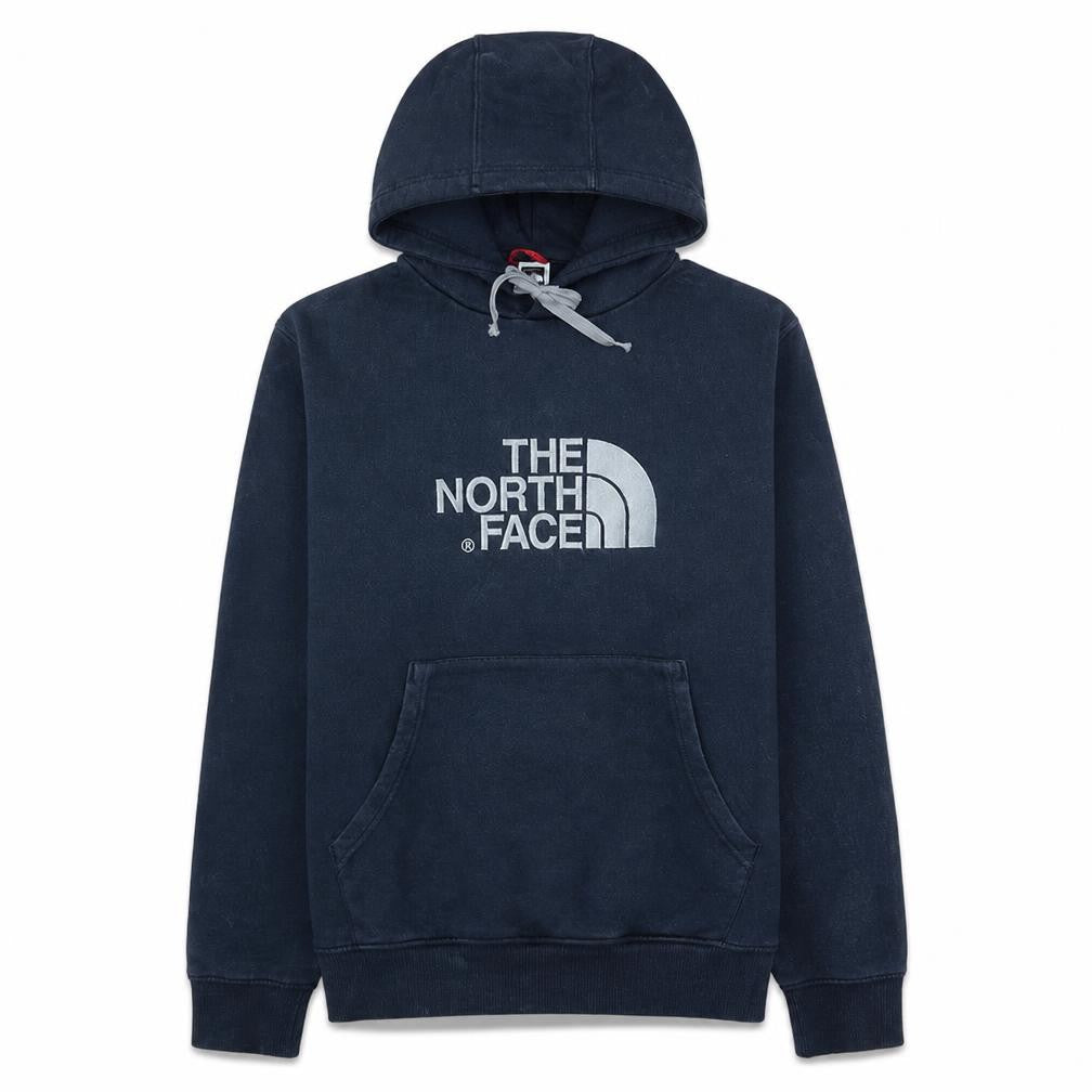 The North Face Men's Blue Pullover Hoodie L Logo Cotton Fleece