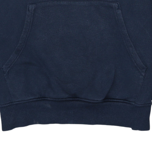 The North Face Men's Blue Pullover Hoodie L Logo Cotton Fleece