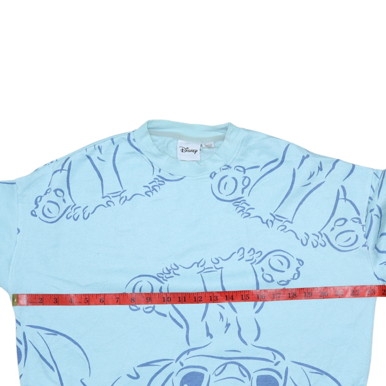 Disney Women Blue Stitch Crew Neck Pullover Sweatshirt S