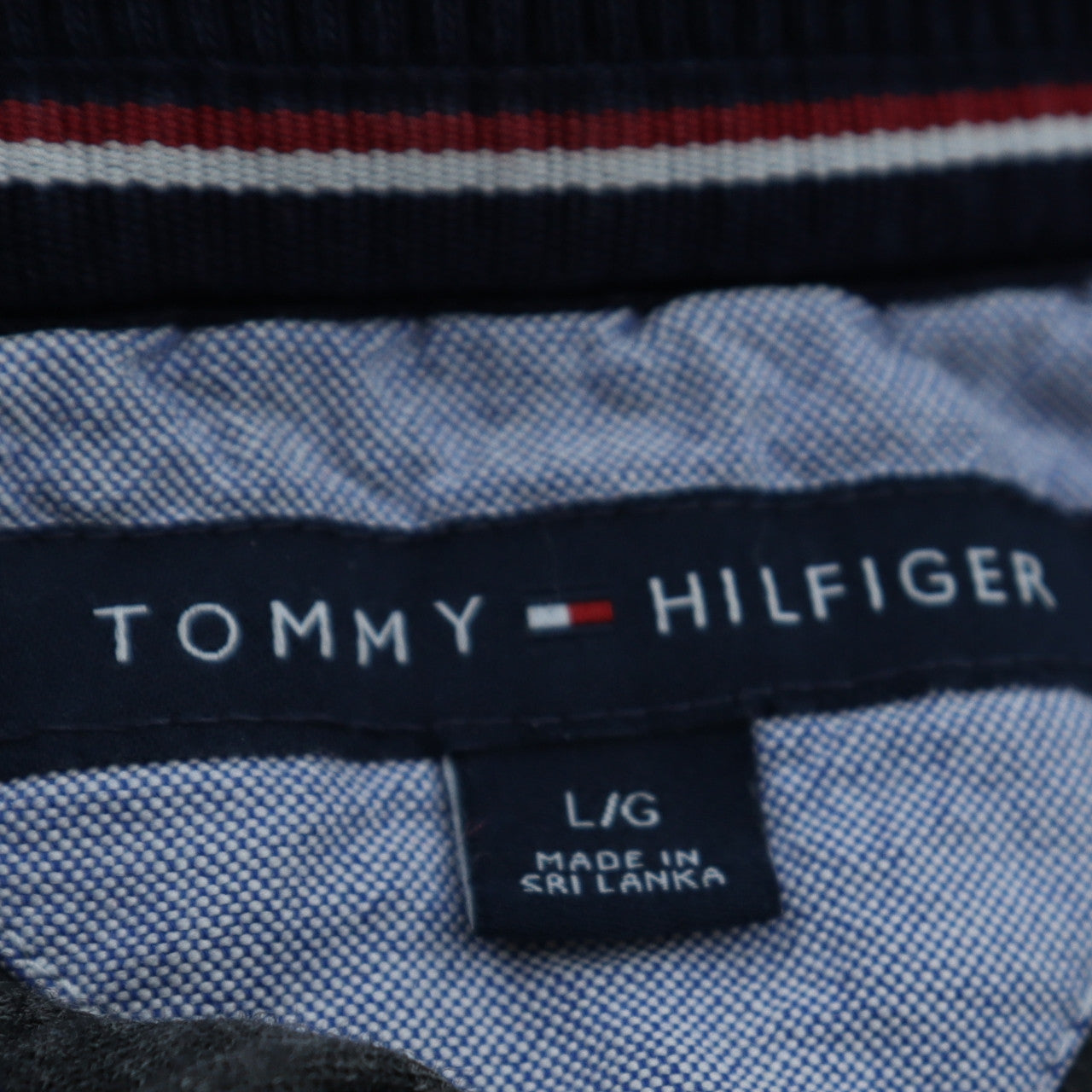 Tommy Hilfiger Mens Grey 1/2 Zip Collared Cotton Jumper L