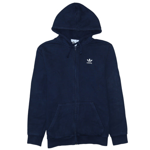 Adidas Men’s Blue Full Zip Hoodie Size M Regular Fit Logo Sportswear