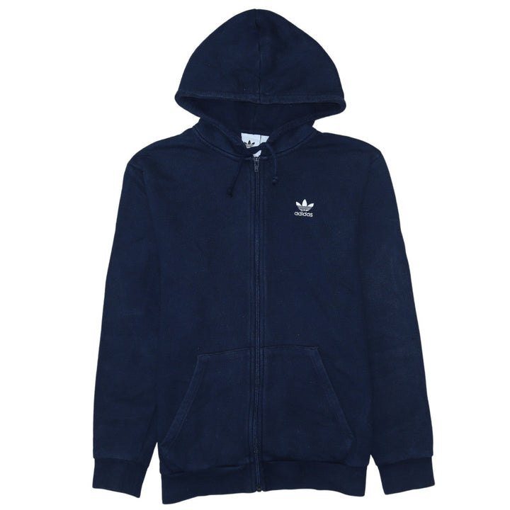 Adidas Men’s Blue Full Zip Hoodie Size M Regular Fit Logo Sportswear