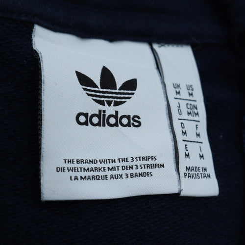 Adidas Men’s Blue Full Zip Hoodie Size M Regular Fit Logo Sportswear