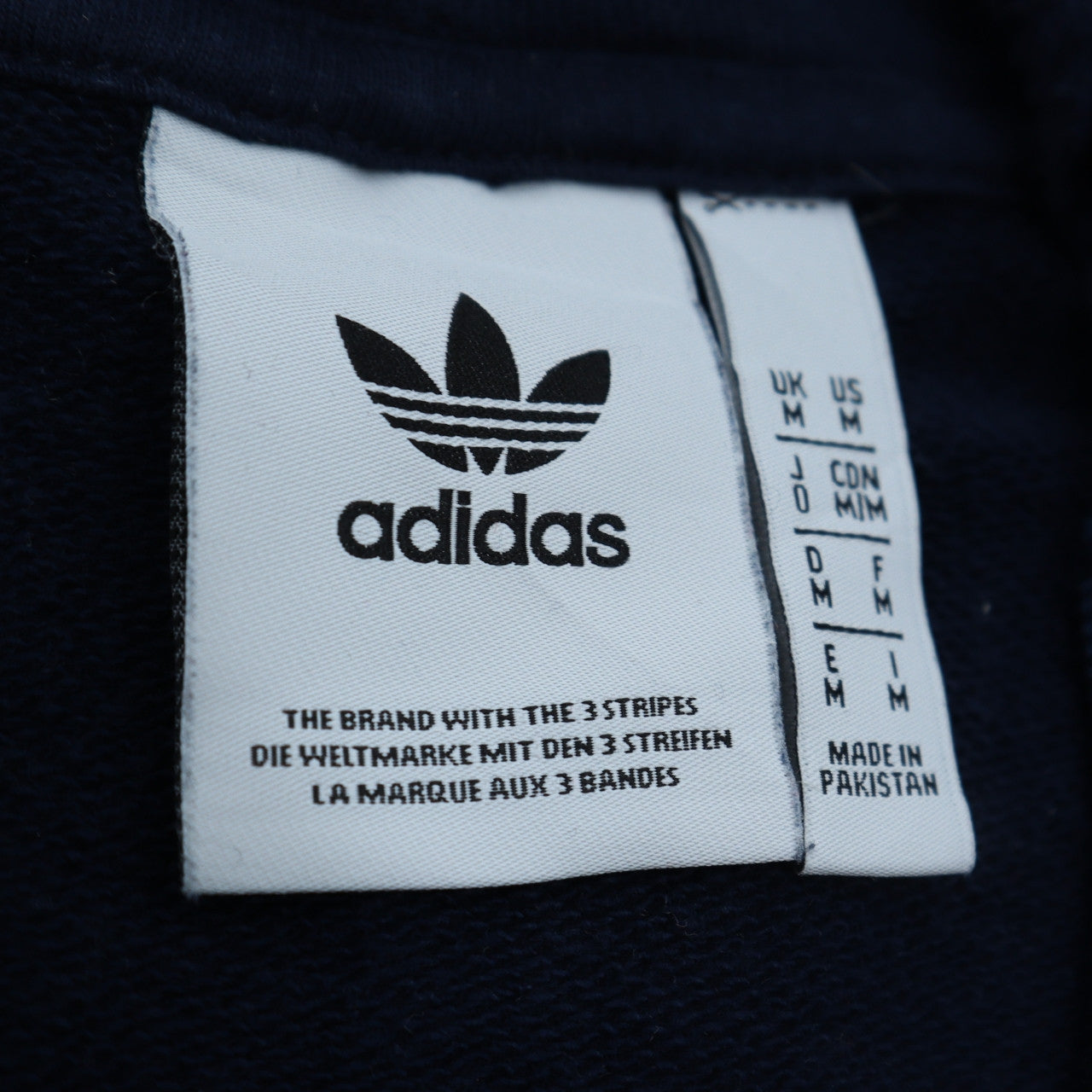 Adidas Men’s Blue Full Zip Hoodie Size M Regular Fit Logo Sportswear