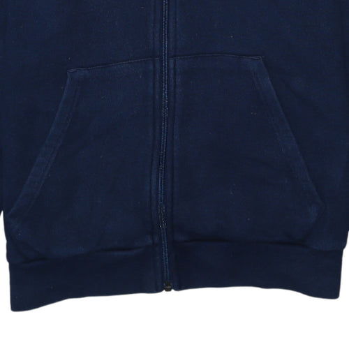 Adidas Men’s Blue Full Zip Hoodie Size M Regular Fit Logo Sportswear