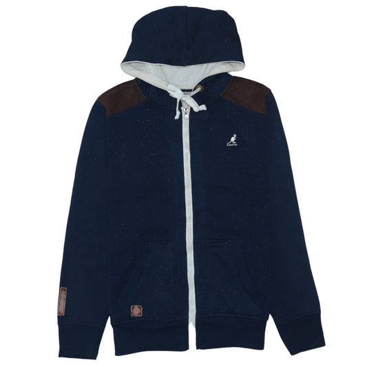 Kangol Men's Blue Small Full Zip Hoodie with Logo Detail