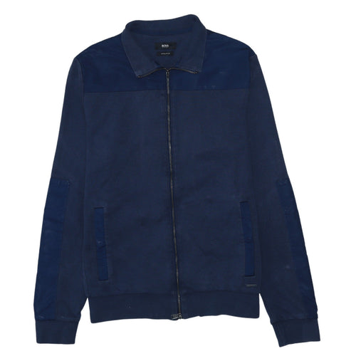 Hugo Boss Men’s Blue Regular Fit Track Jacket Size L Cotton Blend