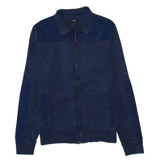 Hugo Boss Men’s Blue Regular Fit Track Jacket Size L Cotton Blend