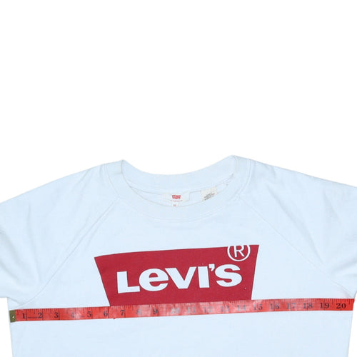 Levi's Men's White XS Pullover Sweatshirt Crew Neck Logo Print
