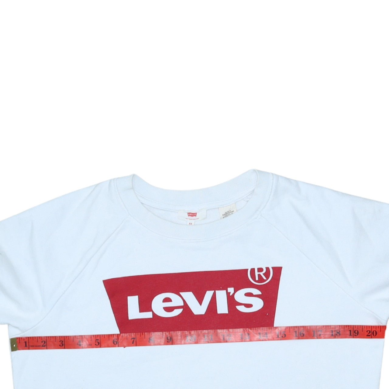 Levi's Men's White XS Pullover Sweatshirt Crew Neck Logo Print