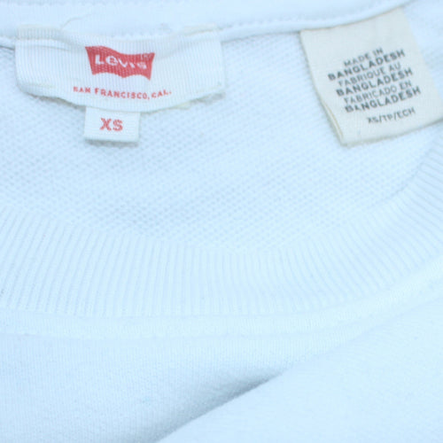 Levi's Men's White XS Pullover Sweatshirt Crew Neck Logo Print