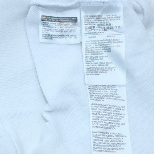 Levi's Men's White XS Pullover Sweatshirt Crew Neck Logo Print
