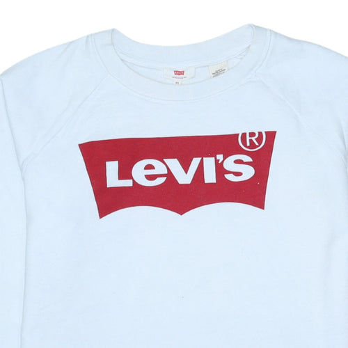 Levi's Men's White XS Pullover Sweatshirt Crew Neck Logo Print