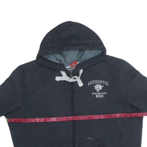 Puma Men's Black 2XL Full Zip Hoodie with Logo Print