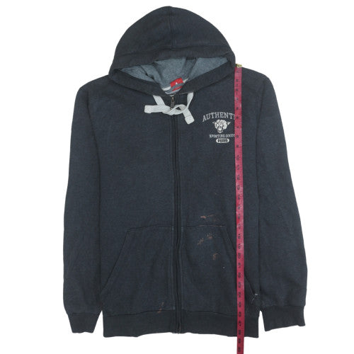 Puma Men's Black 2XL Full Zip Hoodie with Logo Print