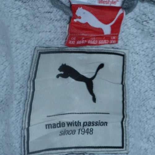 Puma Men's Black 2XL Full Zip Hoodie with Logo Print