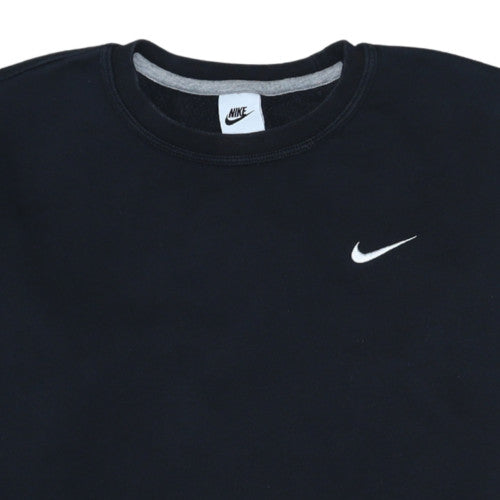Nike Womens Black L Pullover Sweatshirt Crew Neck Cotton Blend