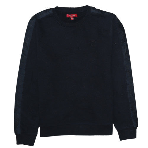 Guess Men's Black Crew Neck Sweatshirt Size M Cotton Blend