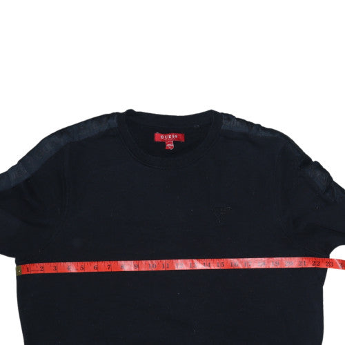 Guess Men's Black Crew Neck Sweatshirt Size M Cotton Blend