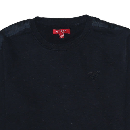 Guess Men's Black Crew Neck Sweatshirt Size M Cotton Blend