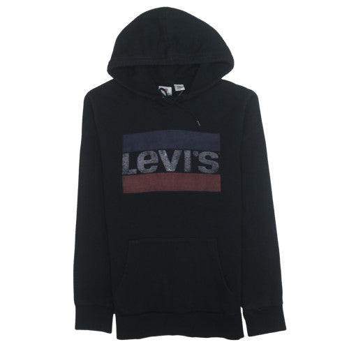 Levi's Men's Black Pullover Hoodie M Graphic Logo Fleece Sweatshirt