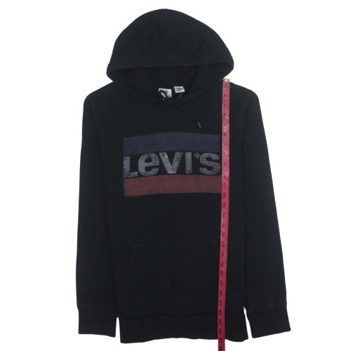 Levi's Men's Black Pullover Hoodie M Graphic Logo Fleece Sweatshirt