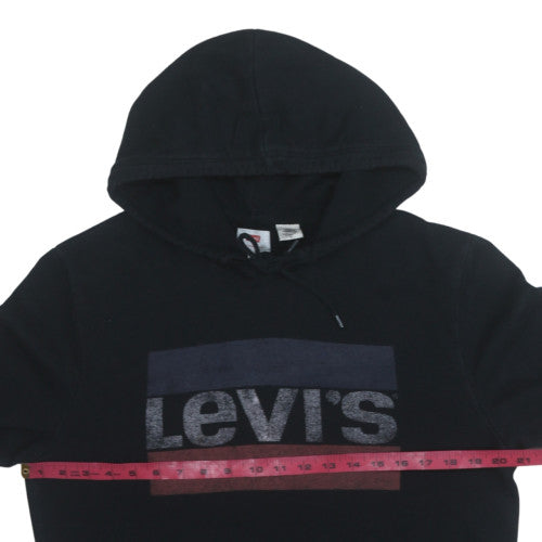 Levi's Men's Black Pullover Hoodie M Graphic Logo Fleece Sweatshirt