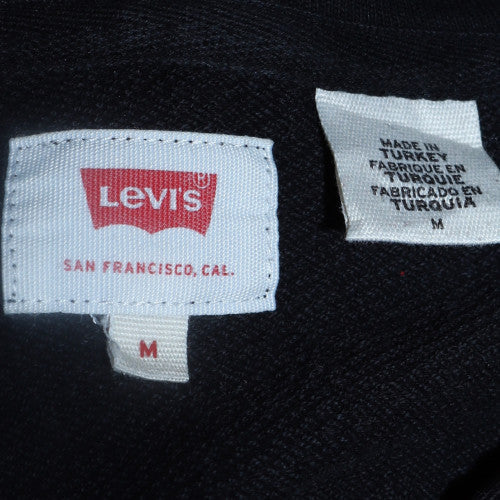 Levi's Men's Black Pullover Hoodie M Graphic Logo Fleece Sweatshirt