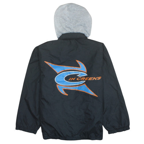 Creeks Boys Black Hooded Windbreaker Jacket 14 Years
