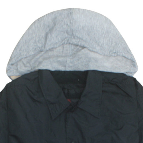 Creeks Boys Black Hooded Windbreaker Jacket 14 Years