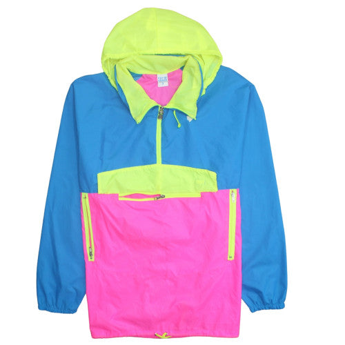 Salik International Womens Multicoloured Size 14 80s Retro Hooded Anorak Jacket