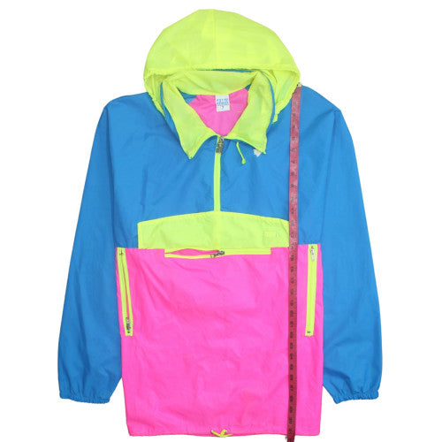 Salik International Womens Multicoloured Size 14 80s Retro Hooded Anorak Jacket