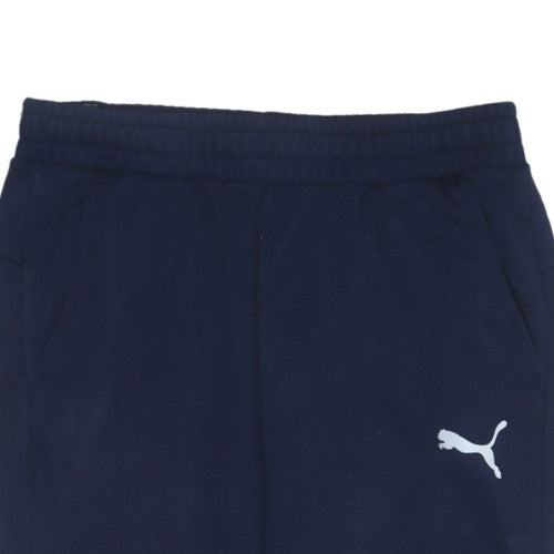Puma Men's Navy Blue L Jogger Sweatpants with Elastic Waist