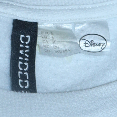 Disney Divided Women White Colourblock Mickey Sweatshirt Size S