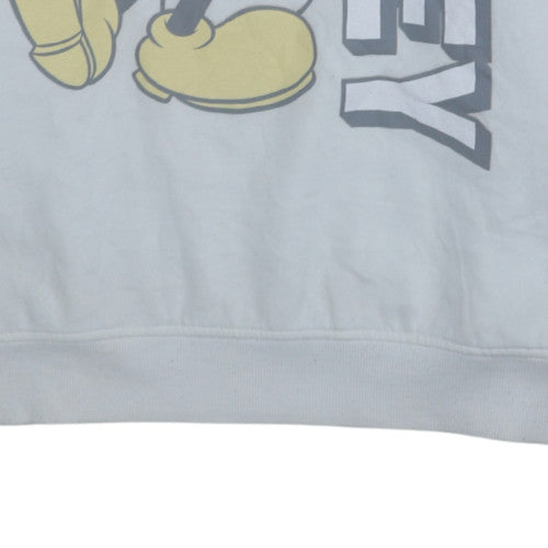 Disney Divided Women White Colourblock Mickey Sweatshirt Size S