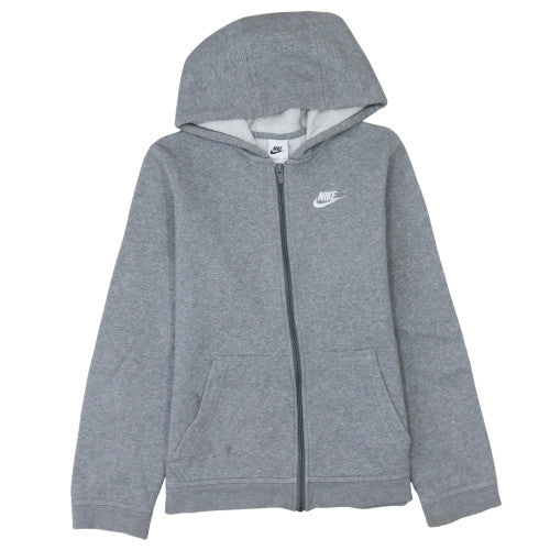 Nike Boys Grey Full Zip Hoodie XL 158-170cm Fleece Lined Sweatshirt