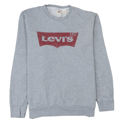 Levi's Men's Grey Logo Sweatshirt Medium Crew Neck Pullover
