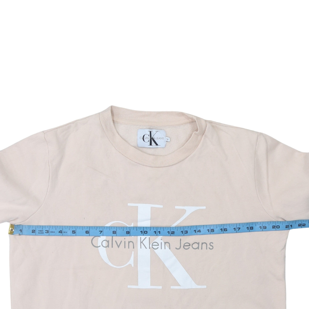 Calvin Klein Jeans Men's Beige Logo Pullover Sweatshirt Size M