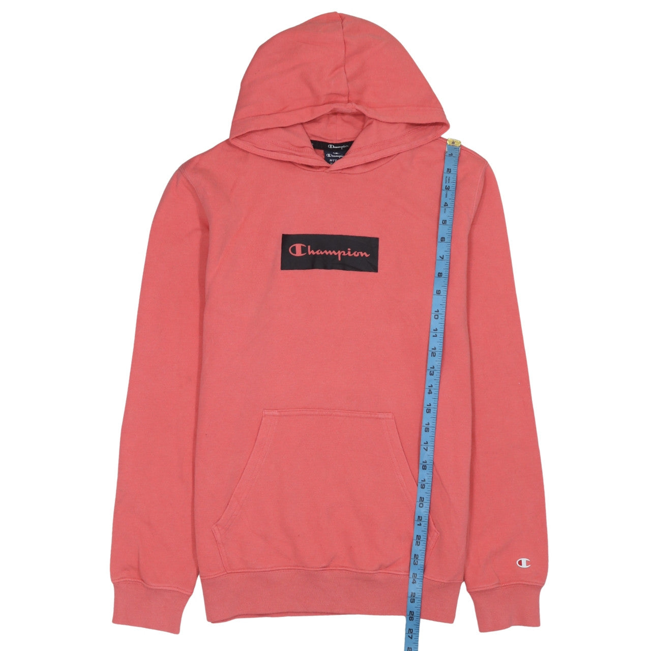Champion Men's Pink Pullover Hoodie Medium Logo Graphic Sweatshirt