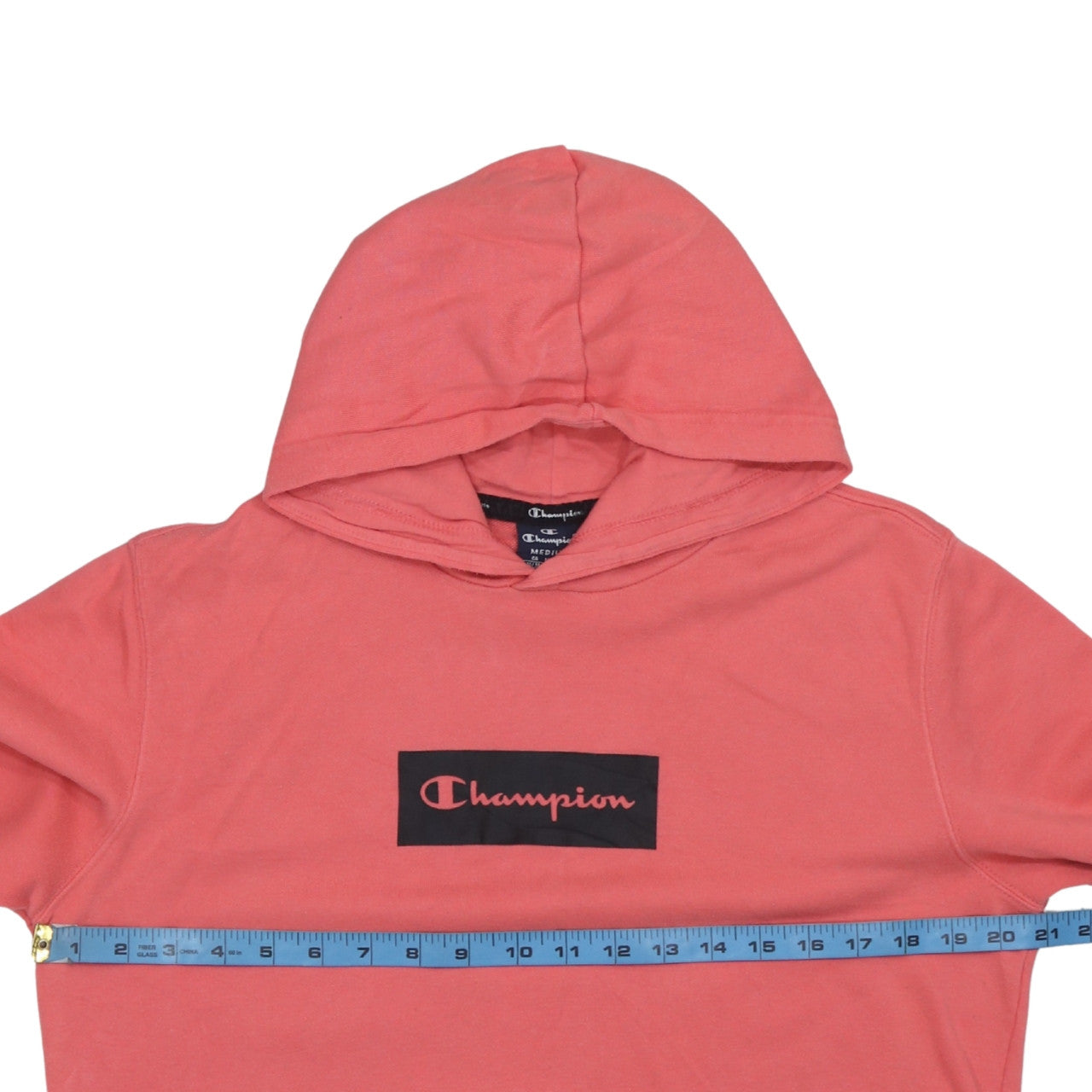 Champion Men's Pink Pullover Hoodie Medium Logo Graphic Sweatshirt
