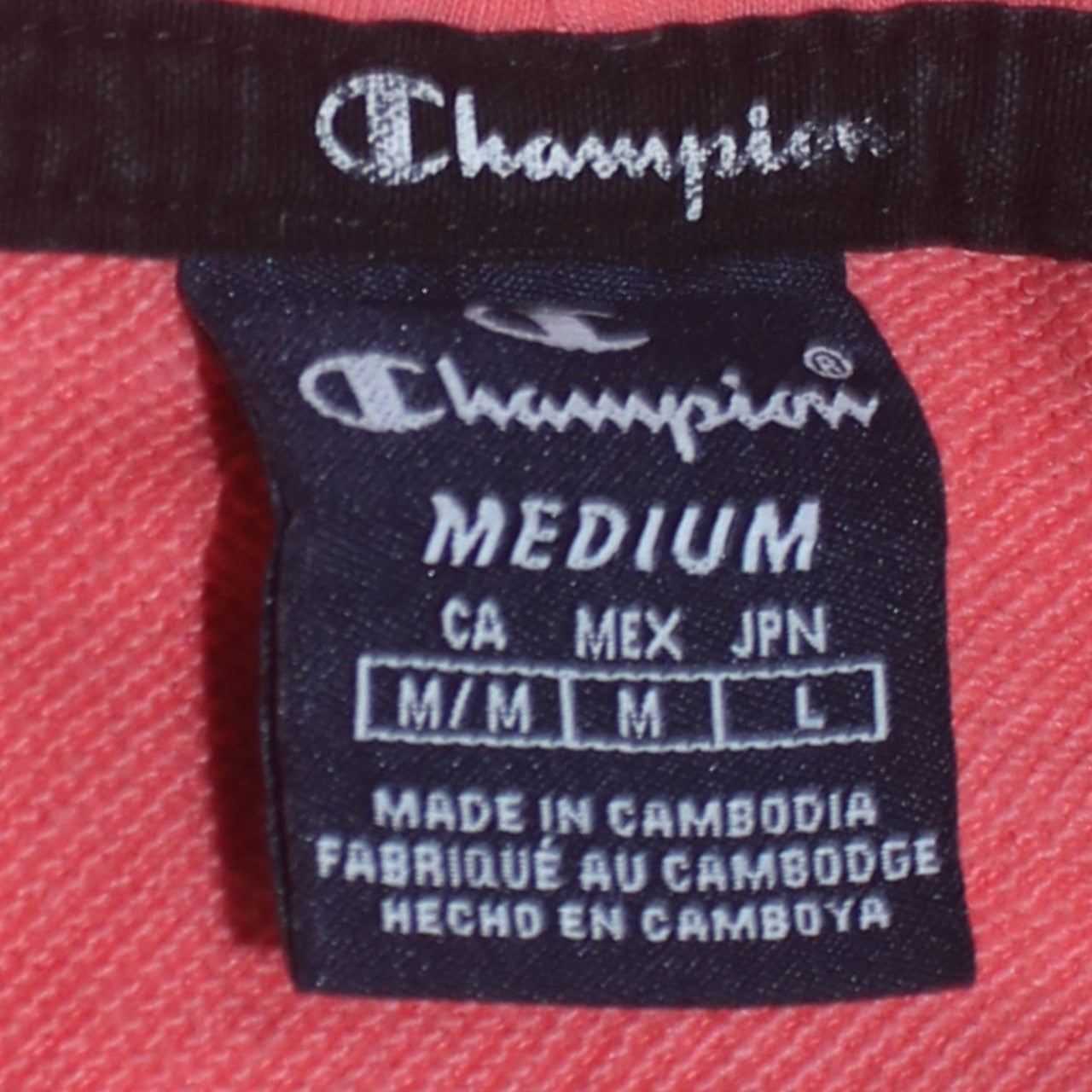Champion Men's Pink Pullover Hoodie Medium Logo Graphic Sweatshirt