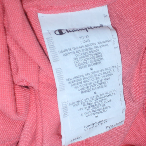 Champion Men's Pink Pullover Hoodie Medium Logo Graphic Sweatshirt