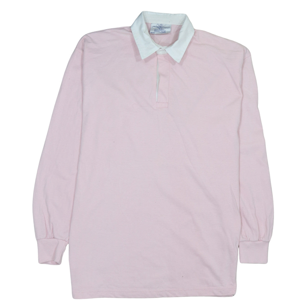 Front Row Men's Pink Collared Henley Rugby Sweatshirt XL