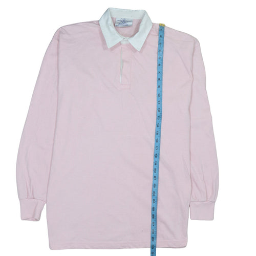 Front Row Men's Pink Collared Henley Rugby Sweatshirt XL