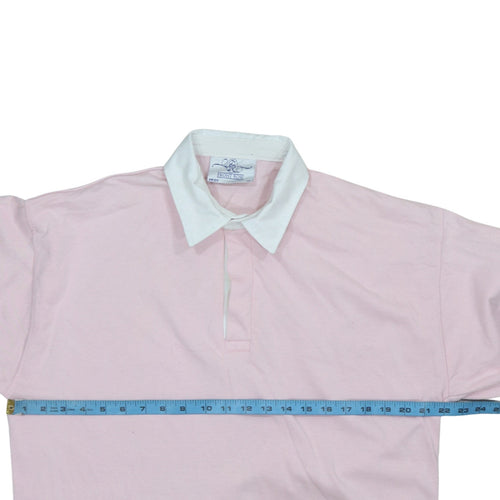 Front Row Men's Pink Collared Henley Rugby Sweatshirt XL