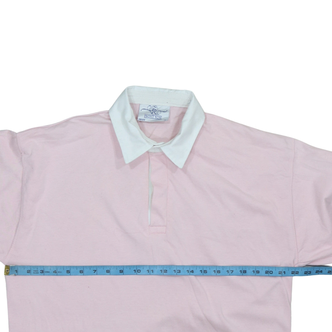 Front Row Men's Pink Collared Henley Rugby Sweatshirt XL